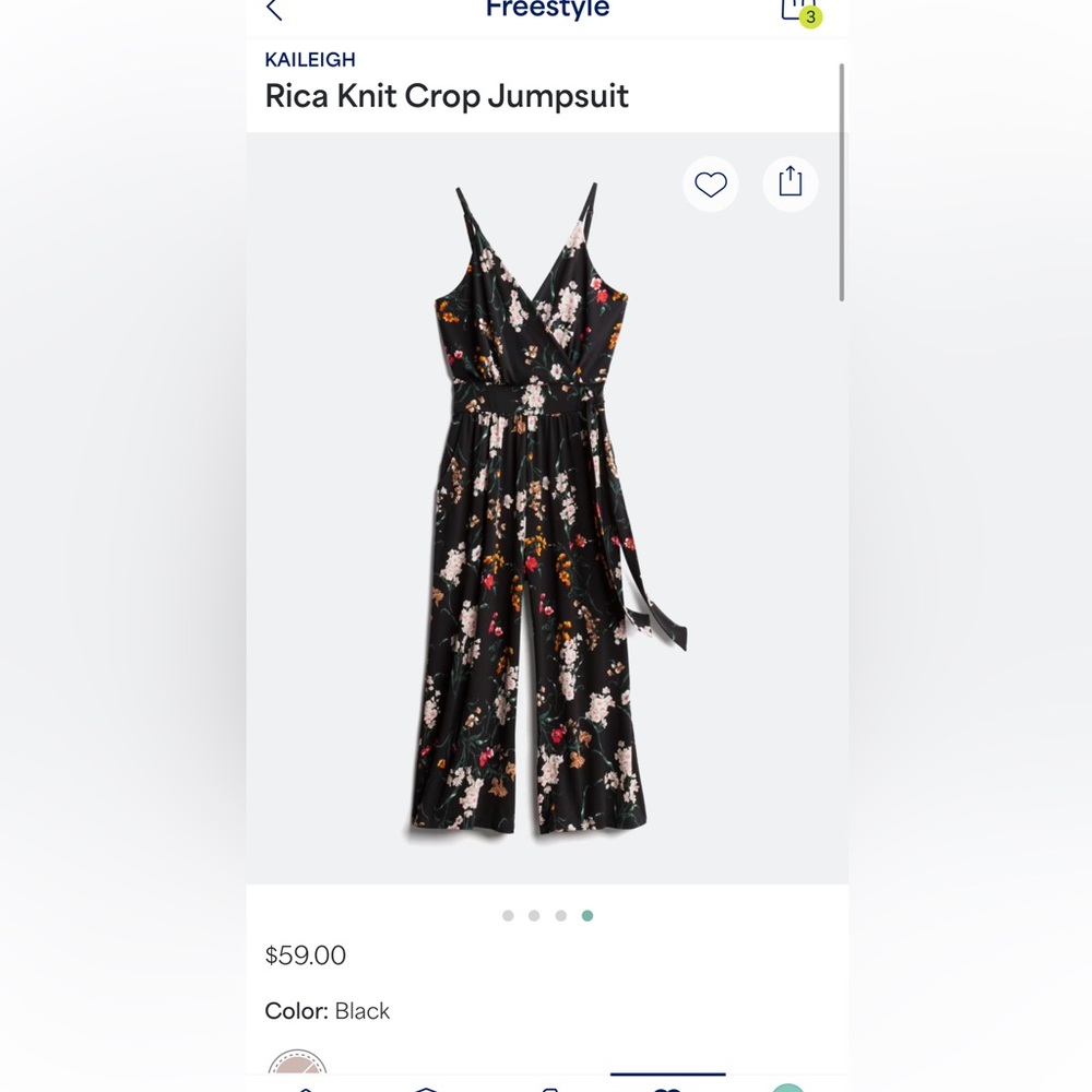Kaileigh Black Floral Jumpsuit with Wide-Leg Silhouette and V-Neckline